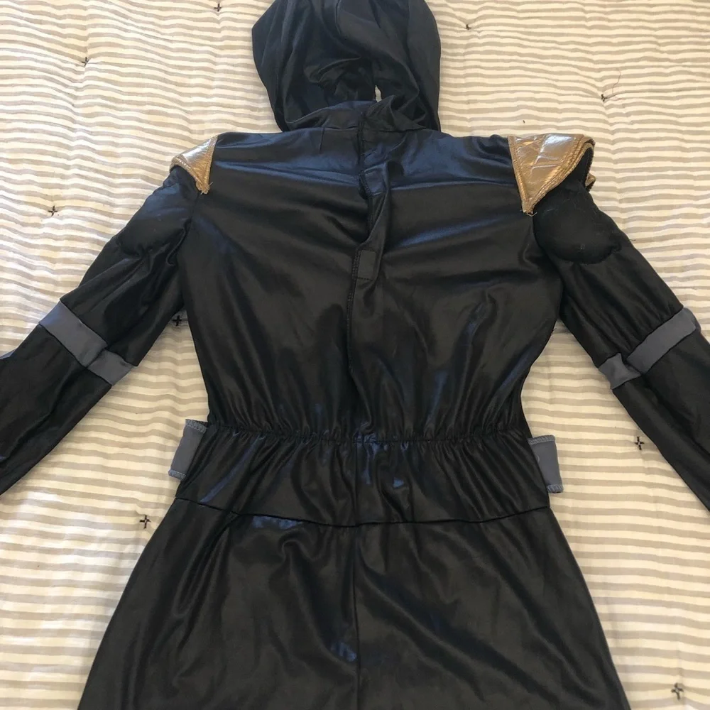 Ninja costume for kids black some gold and gray